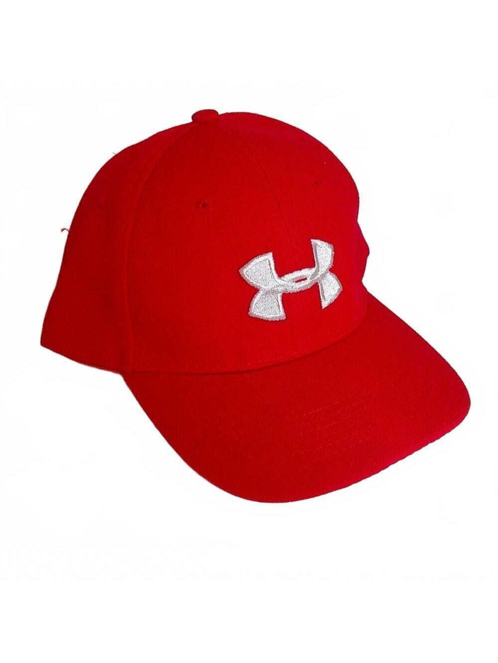 Under Armour Blitzing Cap Red Hat with white Logo Acrylic Wool Adjustable